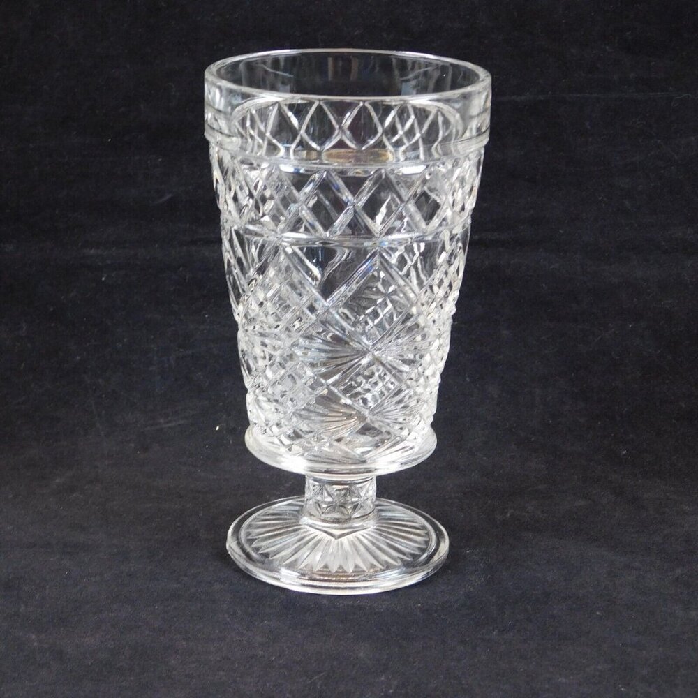 Hazel Atlas Big Top Peanut Butter 5 3/4" Ice Tea Glass Heavy Pressed Vintage